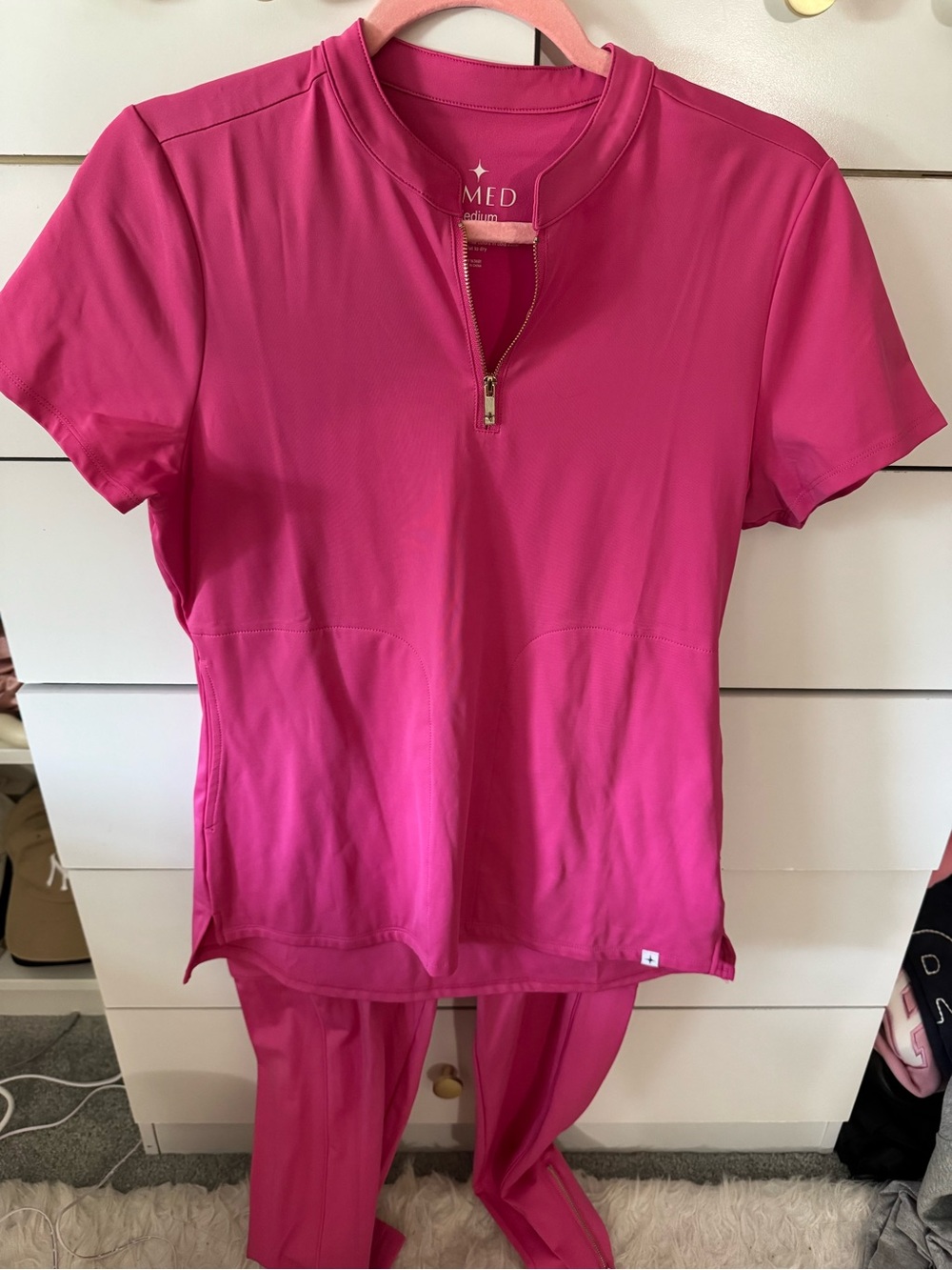 LuMED hot pink scrub set